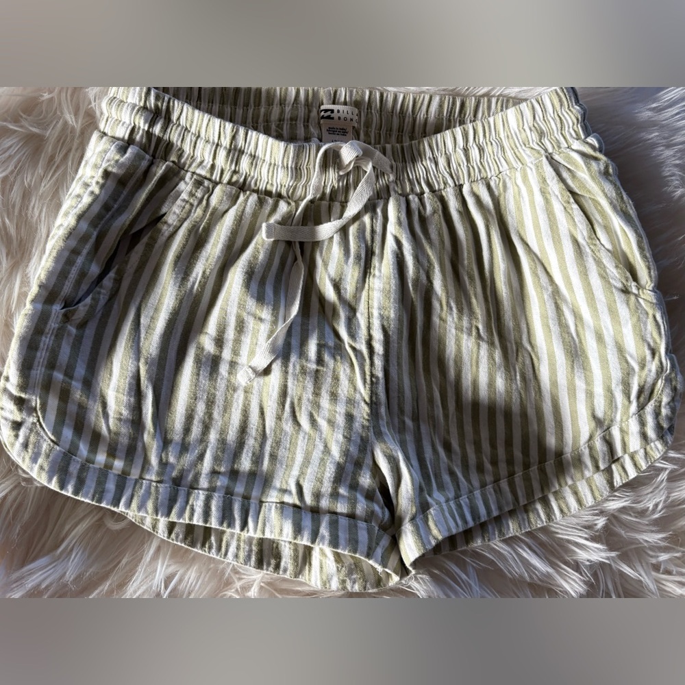 Billabong Olive and White Striped women’s  Shorts